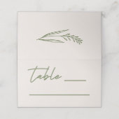 Moderne Grüne Hochzeit Platzkarte (Außenseite Aufgefaltet)
