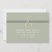 Moderne grüne Hochzeit spart das Datum Save The Date (Vorderseite)