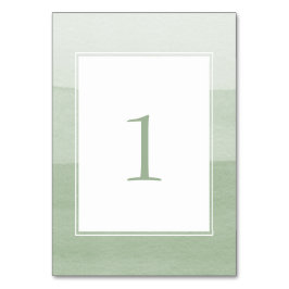 Moderne Grüne Hochzeit Tischnummer
