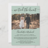 Moderne grüne Hochzeitselopement bindet das Knoten Ankündigung (Vorderseite)