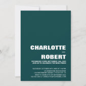 Moderne Grüne Hochzeitsempfehlung Einladung (Vorderseite)