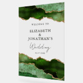 Moderne grüne Imitate - Goldene Hochzeit Willkomme Acrylschild (Winkel)