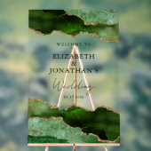 Moderne grüne Imitate - Goldene Hochzeit Willkomme Acrylschild (Neutral)