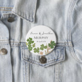 Moderne grüne Irische Leaf Clover Wedding Button (Beispiel)