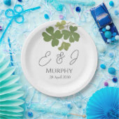 Moderne grüne Irische Leaf Clover Wedding Pappteller (Party)
