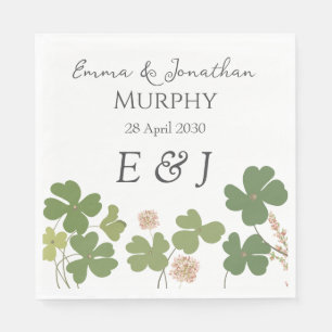 Moderne grüne Irische Leaf Clover Wedding Serviette