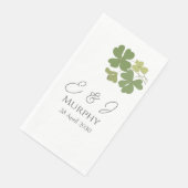 Moderne grüne Irische Leaf Clover Wedding Serviette (Ecke)