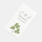 Moderne grüne Irische Leaf Clover Wedding Serviette (Ecke)