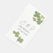 Moderne grüne Irische Leaf Clover Wedding Serviette (Ecke)