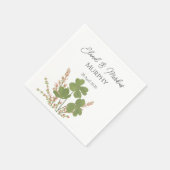 Moderne grüne Irische Leaf Clover Wedding Serviette (Ecke)