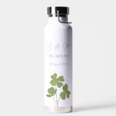 Moderne grüne Irische Leaf Clover Wedding Trinkflasche (Links)