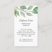 Moderne Grüne Jeweler Visitenkarte (Rückseite)