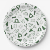 Moderne grüne Junggesellinnen-Wochenendfreizeit Pappteller (Vorderseite)