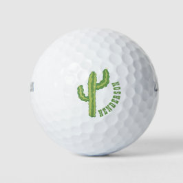 Moderne grüne Kaktus-Personalisierte Vorlage Golfball