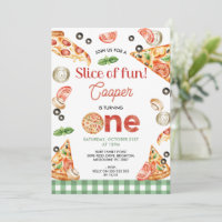 Moderne grüne Karierte Pizzaausschnitte am 1. Gebu