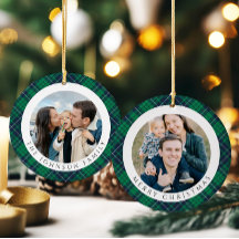 Moderne grüne Karo-Foto-Weihnachten