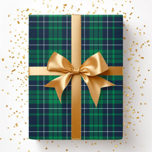 Moderne grüne Karomuster Geschenkpapier