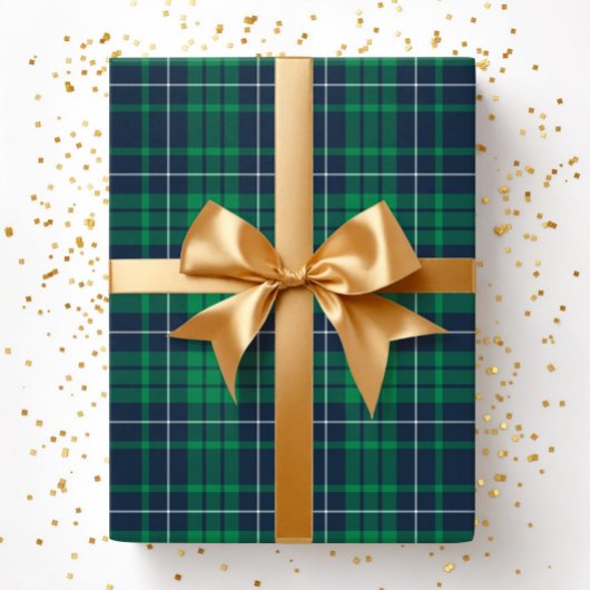 Moderne grüne Karomuster Geschenkpapier