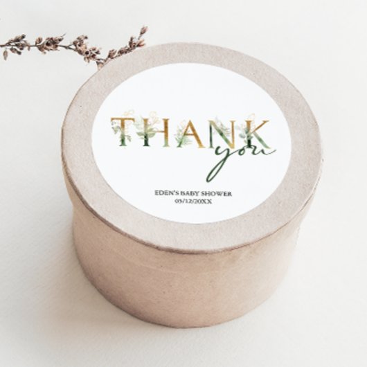 Moderne Grüne Kinderdusche Danke für Ihre Unterstü Runder Aufkleber