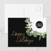 Moderne grüne Kleider Schwarze Firmenfeiertage Feiertagspostkarte (Vorne/Hinten)