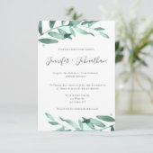 Moderne, grüne Kranzhochzeit Einladung (Stehend Vorderseite)
