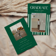 Moderne grüne kühne gestreifte Abschlussfeier mit 