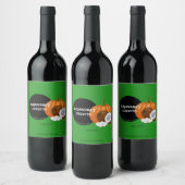 Moderne grüne Kürbisgewürze Coquito Flasche Weinetikett (Flaschen)