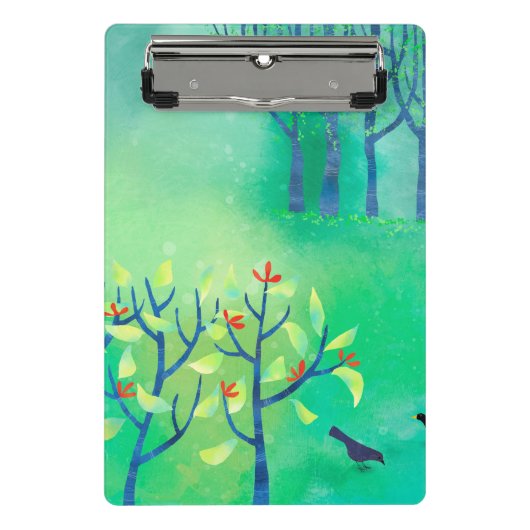Moderne Grüne Landschaft Kunst Mini Klemmbrett (Vorderseite)