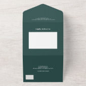 Moderne grüne lässige Initialen Foto Hochzeit All In One Einladung (Außenbereich)