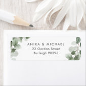 Moderne grüne Leaf Wasserfarbe Rücksendeadresse (Insitu)