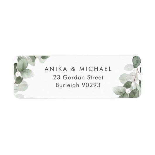 Moderne grüne Leaf Wasserfarbe Rücksendeadresse (Vorne)