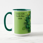 Moderne grüne Lebenszyklus-Blumenkrone Tasse (Links)