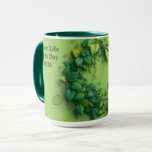 Moderne grüne Lebenszyklus-Blumenkrone Tasse