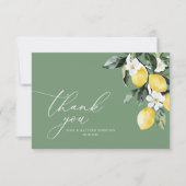 Moderne Grüne Lemon Blumenzwiese Dankeskarte (Vorderseite)