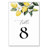 Moderne Grüne Lemon Blumenzwiese Tischnummer (Rückseite)