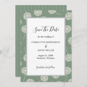 Moderne grüne Leuchte Save the Date (Vorne/Hinten)