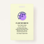 Moderne grüne Lila Waves Mitarbeiterfoto-Vorlage Ausweis (Rückseite)