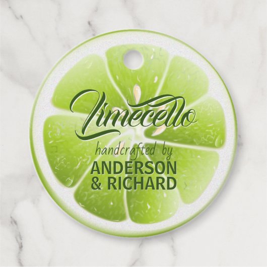 Moderne grüne Limone Früchte Limecello Geschenkanhänger (Vorderseite)
