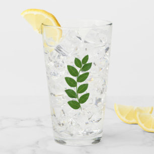 Moderne grüne Lorbeerblätter Glas