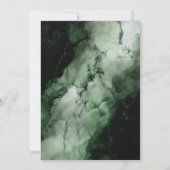 Moderne grüne Marmorhochzeit spart das Datum Save The Date (Rückseite)