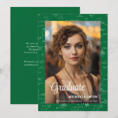 Moderne grüne Mathe-Foto-Abschluss  Ankündigung (Vorne/Hinten)