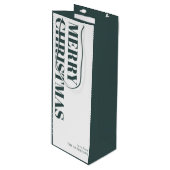 Moderne grüne Minimal zeitgenössische frohe Weihna Geschenktüte Für Weinflaschen (Vorderseite Schrägansicht)