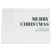 Moderne grüne Minimal zeitgenössische frohe Weihna Große Geschenktüte (Vorderseite)