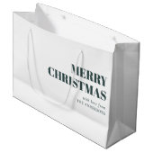 Moderne grüne Minimal zeitgenössische frohe Weihna Große Geschenktüte (Vorderseite Schrägansicht)