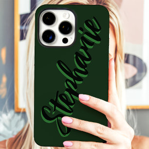 Moderne grüne minimalistische Schrift Name iPhone 16 Pro Max Hülle