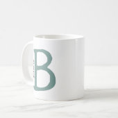 Moderne grüne Mit Monogramm Initial- & Name-Kaffee Kaffeetasse (Vorderseite Links)