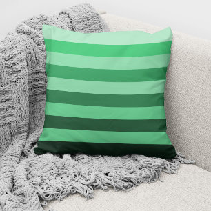 Moderne grüne monochrome Farbbblock-Streifen Kissen
