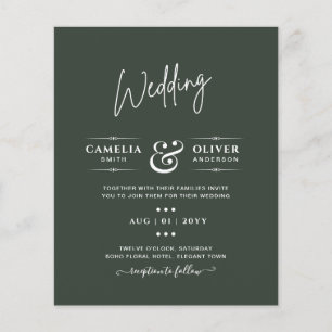 Moderne grüne monochrome Hochzeit Flyer