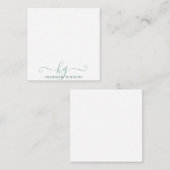 Moderne grüne Monogram-Extravagante Skriptinitiale Mitteilungskarte (Vorne/Hinten)