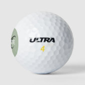 Moderne grüne Monogramm-Bezeichnung Golf Balls Golfball (Logo)